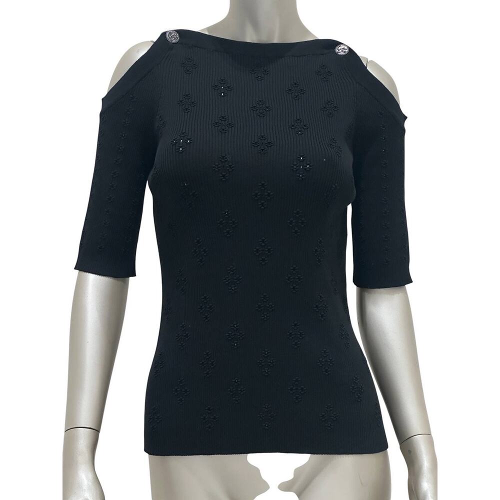 Chanel Paris-Cuba Resort Black Mesh Top FR46